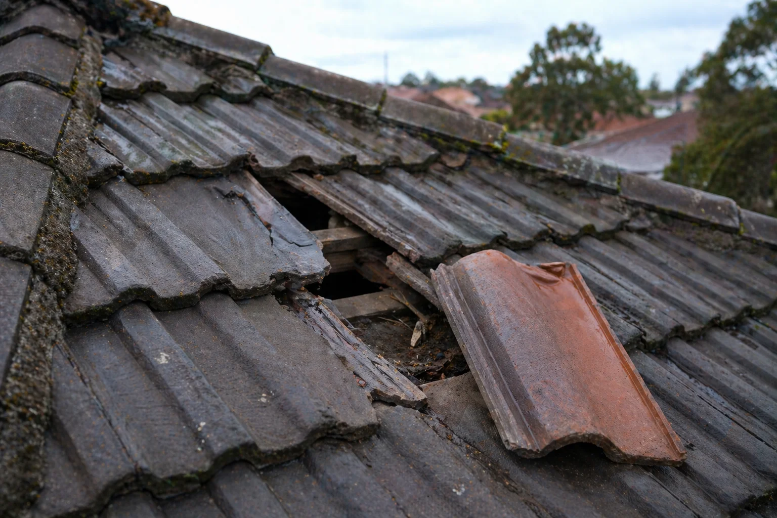 Broken roof tile replacement